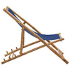 Marineblauer Deckchair aus Bambus und Stoff Mocanel