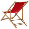 Roter Deckstuhl Bambus und Stoff Mocanel