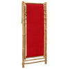 Roter Deckstuhl Bambus und Stoff Mocanel