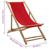 Roter Deckstuhl Bambus und Stoff Mocanel