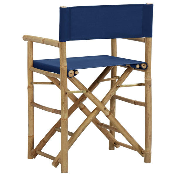Blauer Klappstuhl Alisa (2 Stück, Bambus und Stoff)