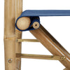 Blauer Klappstuhl Alisa (2 Stück, Bambus und Stoff)