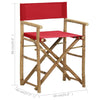 Roter klappbarer Regiestuhl Alisa (2 Stück Bambus und Stoff)