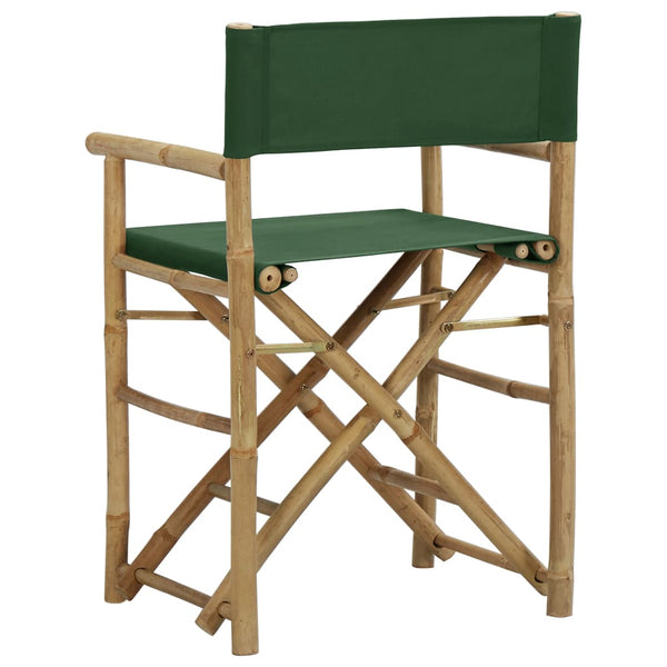 Grüner Klappregiestuhl Alisa (2 Stück Bambus und Stoff)