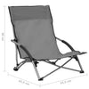 Graue zusammenklappbare Strandstühle Chancey (2 Stück)