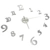 Silberne 3D-Wanduhr, modernes Design, Gillda 100cm (XXL)