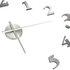 Silberne 3D-Wanduhr, modernes Design, Gillda 100cm (XXL)