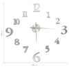 Silberne 3D-Wanduhr, modernes Design, Gillda 100cm (XXL)