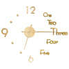 Goldene 3D-Wanduhr, modernes Design, Elene 100cm (XXL)