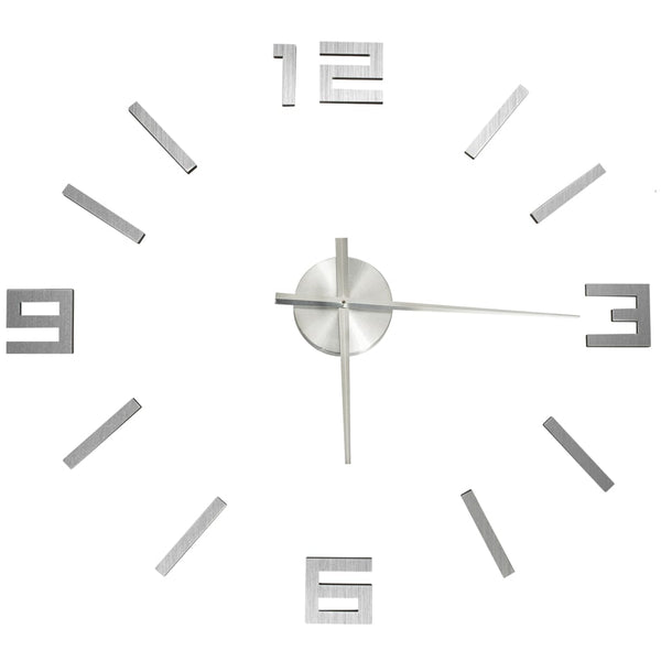 Silber 3D-Wanduhr modernes Design Rufus 100cm (XXL)