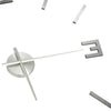 Silber 3D-Wanduhr modernes Design Rufus 100cm (XXL)