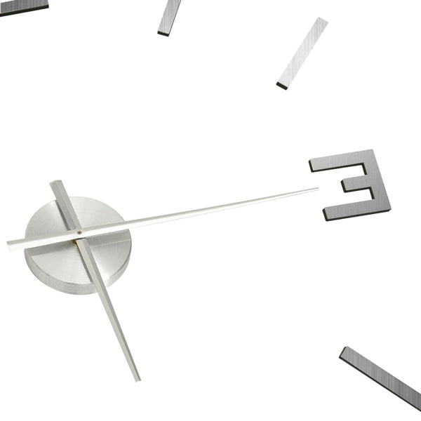 Silber 3D-Wanduhr modernes Design Rufus 100cm (XXL)