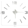 Silber 3D-Wanduhr modernes Design Rufus 100cm (XXL)