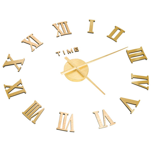 Gold 3D-Wanduhr modernes Design Milodita 100cm (xxl)