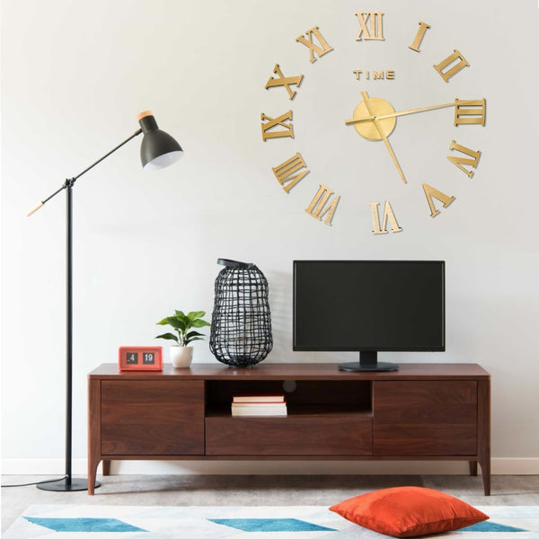 Gold 3D-Wanduhr modernes Design Milodita 100cm (xxl)
