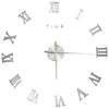 Silberne 3D-Wanduhr, modernes Design Milodita 100 cm (XXL)
