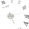Silberne 3D-Wanduhr, modernes Design Milodita 100 cm (XXL)