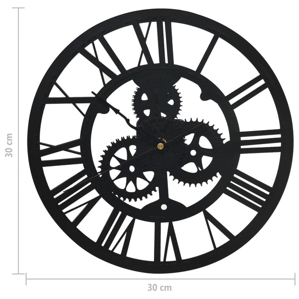 Black wall clock Arsene 30cm (acrylic)