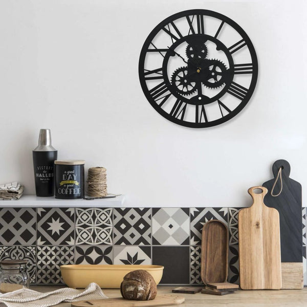 Black wall clock Arsene 30cm (acrylic)