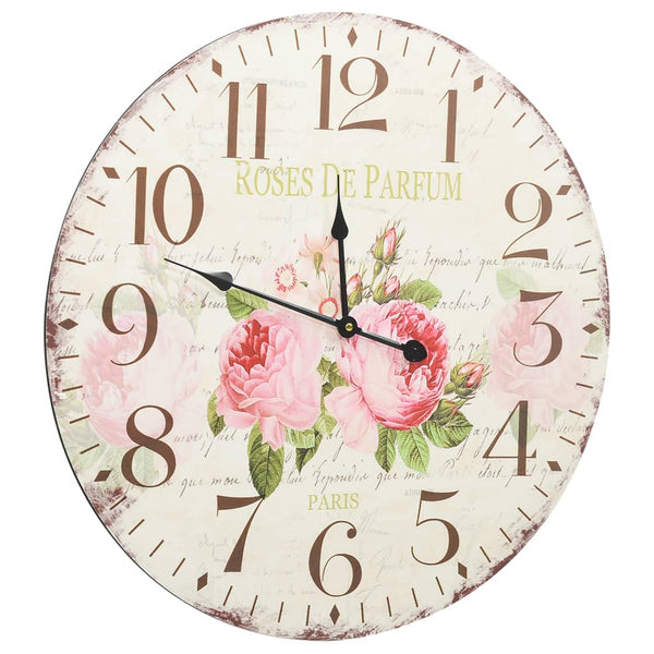 Wanduhr Vintage Blumen Tifor 60cm