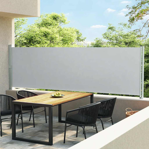 Grauer versenkbarer Terrassen-Seitenmarkise SNR 140x600cm