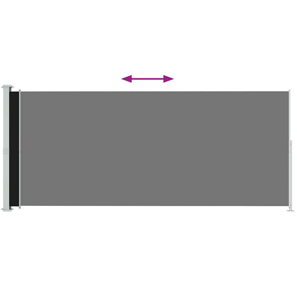 Schwarze einziehbare Seitenmarkise für Terrassen, SNR 180x500cm