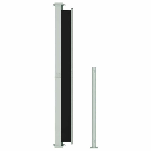Schwarze einziehbare Seitenmarkise für Terrassen, SNR 180x500cm