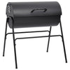 Schwarzer Fassgrill Adamia 80x95x90cm (mit 2 Grillrosten, Stahl)