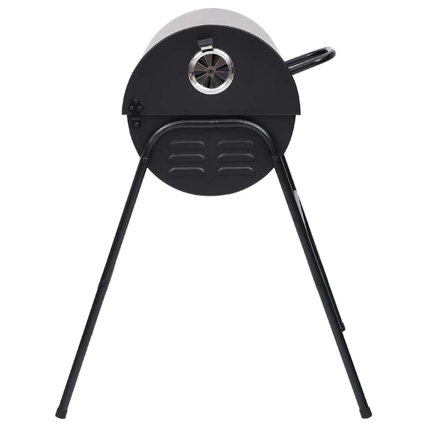 Schwarzer Fassgrill Adamia 80x95x90cm (mit 2 Grillrosten, Stahl)