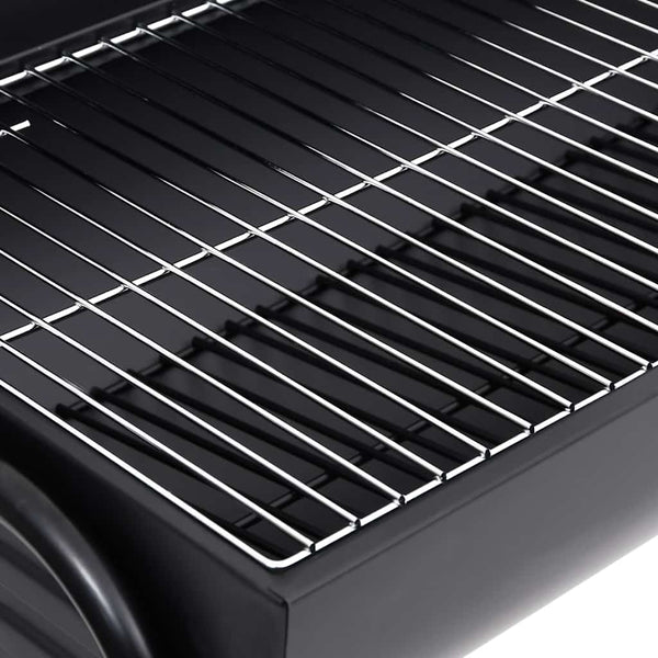 Schwarzer Fassgrill Adamia 80x95x90cm (mit 2 Grillrosten, Stahl)