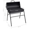 Schwarzer Fassgrill Adamia 80x95x90cm (mit 2 Grillrosten, Stahl)