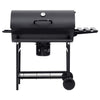 Schwarzer Fassgrill auf Rädern und mit Ablagen Serbanescu 115x85x95cm (Stahl)