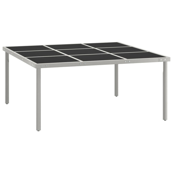 Gartentisch Zola 170x170x74,5cm (Glas und Stahl)