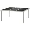 Gartentisch Zola 170x170x74,5cm (Glas und Stahl)