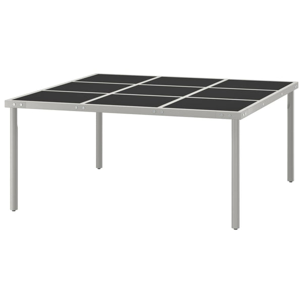 Gartentisch Zola 170x170x74,5cm (Glas und Stahl)