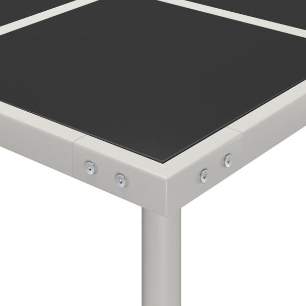 Gartentisch Zola 170x170x74,5cm (Glas und Stahl)