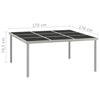 Gartentisch Zola 170x170x74,5cm (Glas und Stahl)