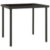 Anthrazitfarbener Gartentisch Susana 80x80x72cm (Glas und Stahl)