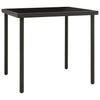 Anthrazitfarbener Gartentisch Susana 80x80x72cm (Glas und Stahl)
