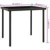 Anthrazitfarbener Gartentisch Susana 80x80x72cm (Glas und Stahl)