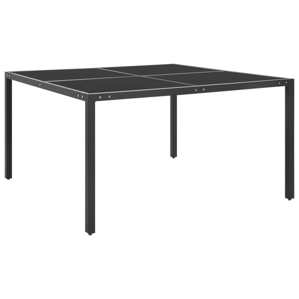 Anthrazit Gartentisch Diamantina 130x130x72cm (Stahl und Glas)