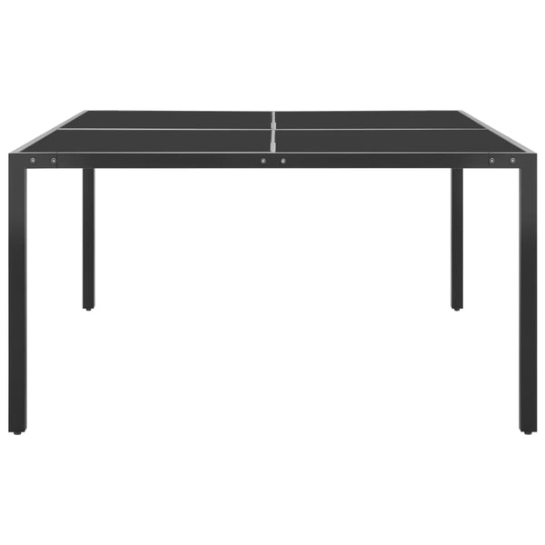 Anthrazit Gartentisch Diamantina 130x130x72cm (Stahl und Glas)