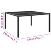 Anthrazit Gartentisch Diamantina 130x130x72cm (Stahl und Glas)