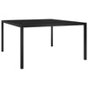 Schwarzer Gartentisch Roben 130x130x72cm (Stahl und Glas)