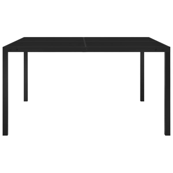 Schwarzer Gartentisch Roben 130x130x72cm (Stahl und Glas)