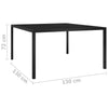 Schwarzer Gartentisch Roben 130x130x72cm (Stahl und Glas)