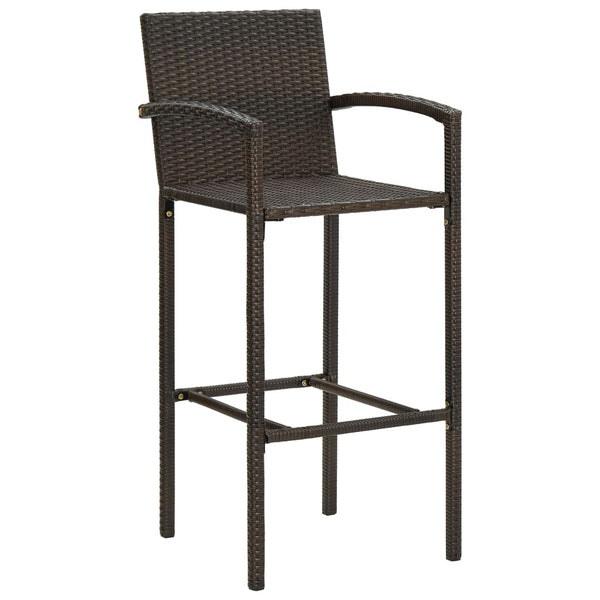 Braune Barhocker Ghion (2er-Set Polyrattan)