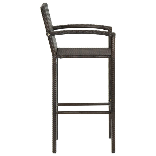 Braune Barhocker Ghion (2er-Set Polyrattan)