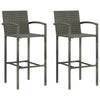 Graue Barhocker Ghion (2 Stück Polyrattan)