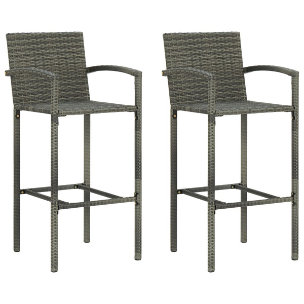 Graue Barhocker Ghion (2 Stück Polyrattan)